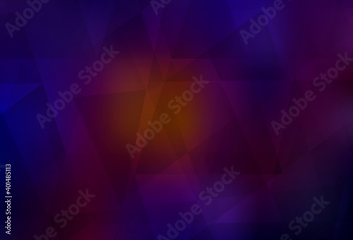 Dark Blue, Red vector polygonal pattern.