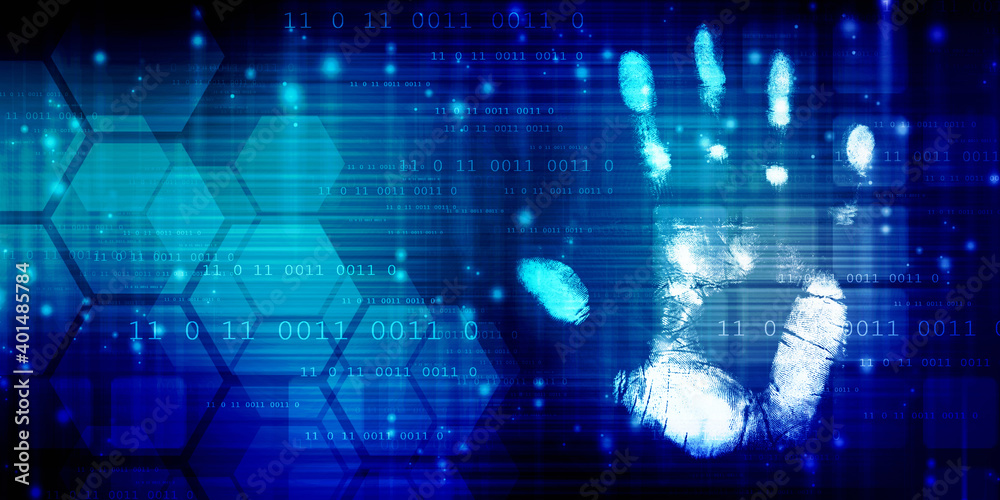 Fingerprint Scanning Technology Concept 2d Illustration