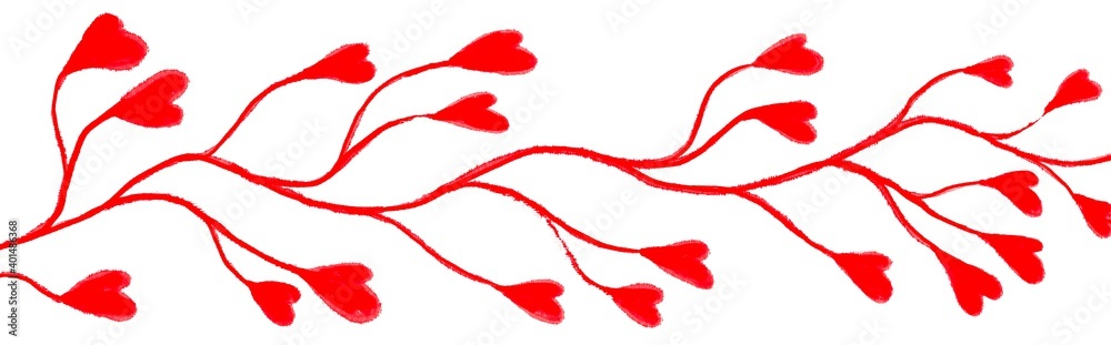 Beautiful heart. Love, pattern with watercolor red hearts isolated on white background Beautiful heart. Love, pattern with watercolor red hearts isolated on white background