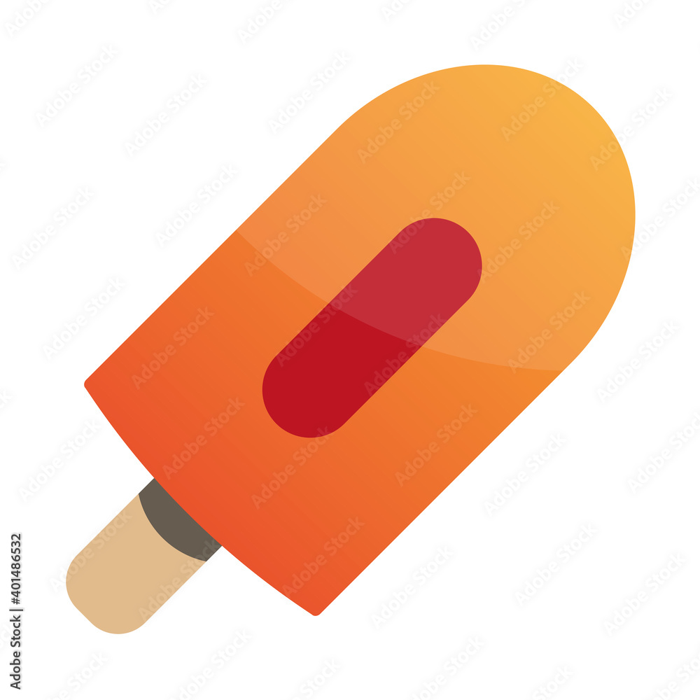 PrintChocolate ice cream on stick in modern flat style. Isolated vector illustration. Perfect as a sticker PrintChocolate ice cream on stick in modern flat style. Isolated vector illustration. Perfect as a sticker