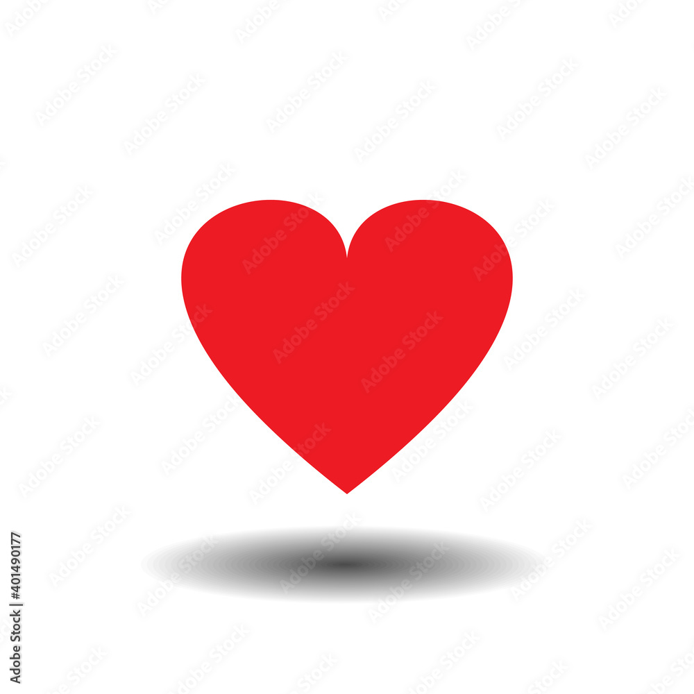 Red Heart Icon Vector. Vector of a flat heart icon