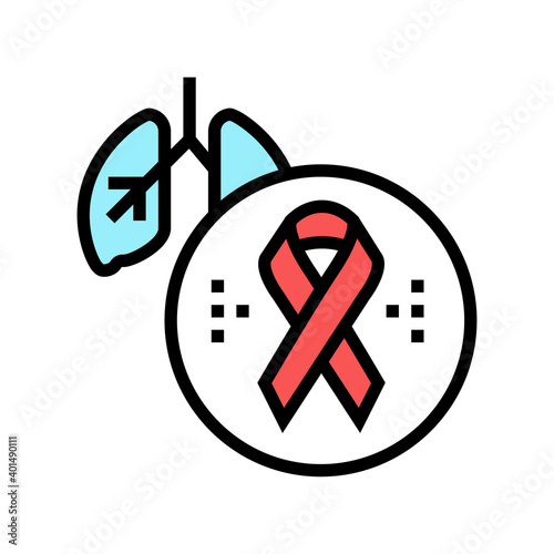 deterioration of lung function in hiv infected patients color icon vector. deterioration of lung function in hiv infected patients sign. isolated symbol illustration