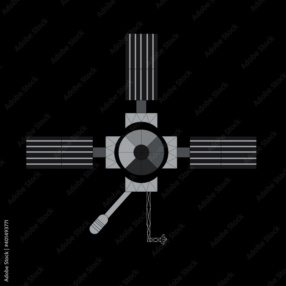 Obraz premium satellite cartoon for kids drawing isolated vector illustration
