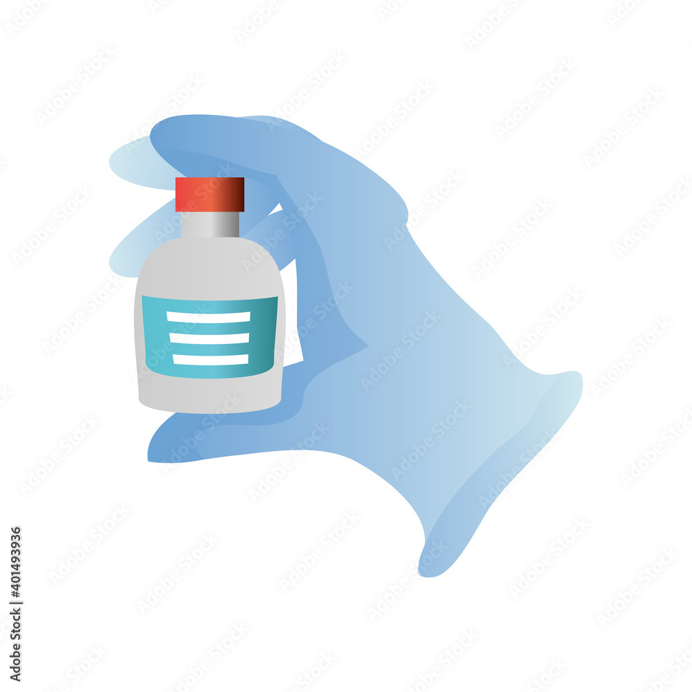 medical glove with medicine jar vector design medical glove with medicine jar vector design