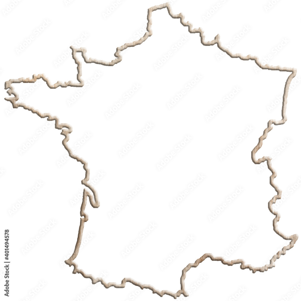 Fototapeta premium Contour carte de France 