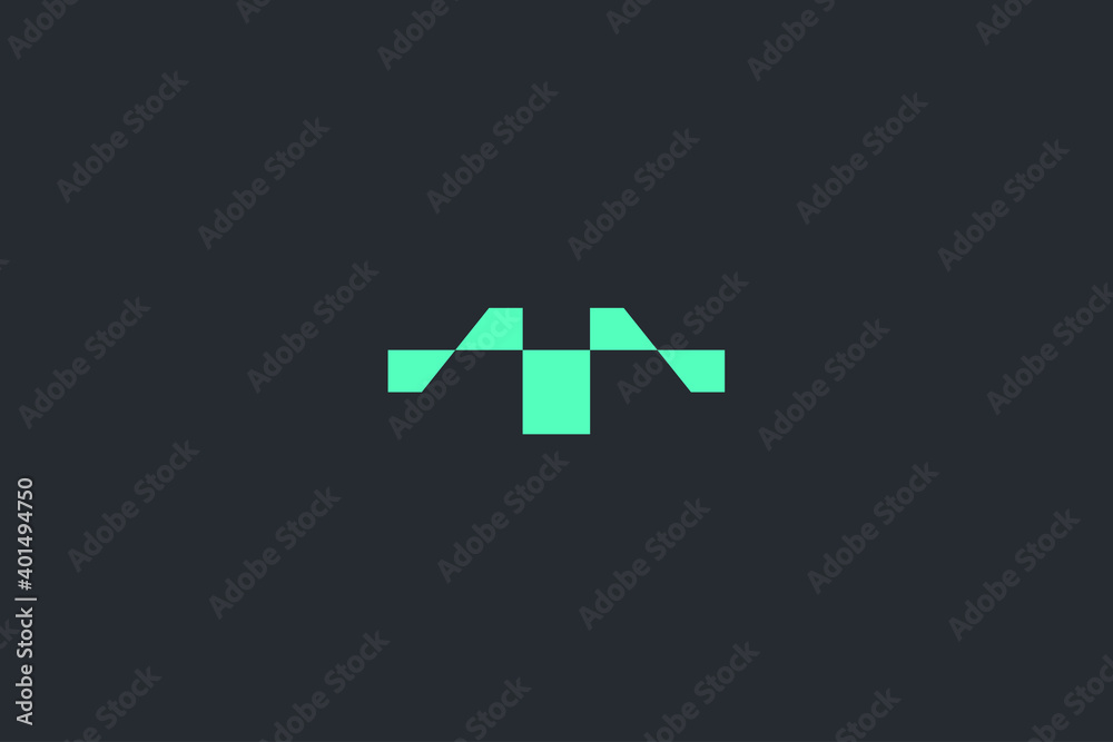 Minimal Modern Abstract Letter M Dark Background Logo Template Minimal Modern Abstract Letter M Dark Background Logo Template