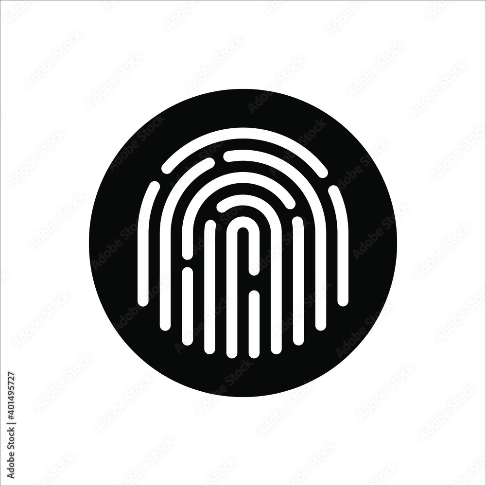 Fingerprint sign icon. Digital security authentication concept. vector illustration on white background Fingerprint sign icon. Digital security authentication concept. vector illustration on white background