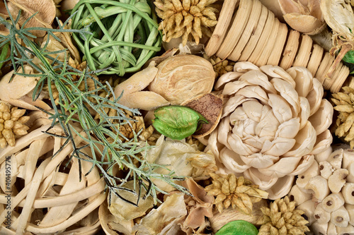 Photography top view of potpourri texture background