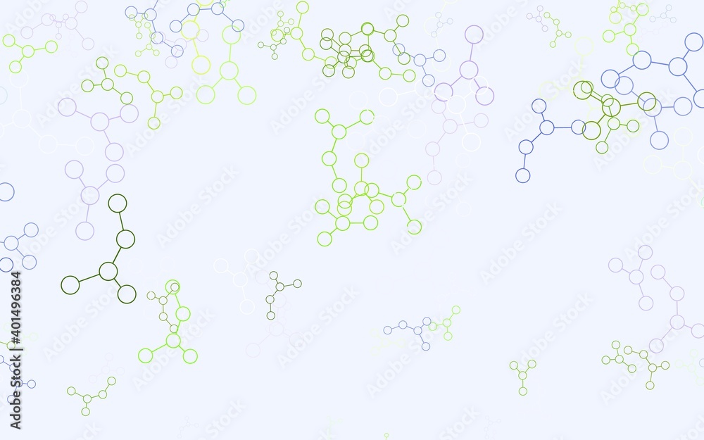 Light Pink, Green vector background with forms of artificial intelligence.