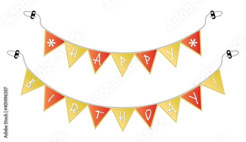 お誕生日のハッピーバースデーのパーティーフラッグ