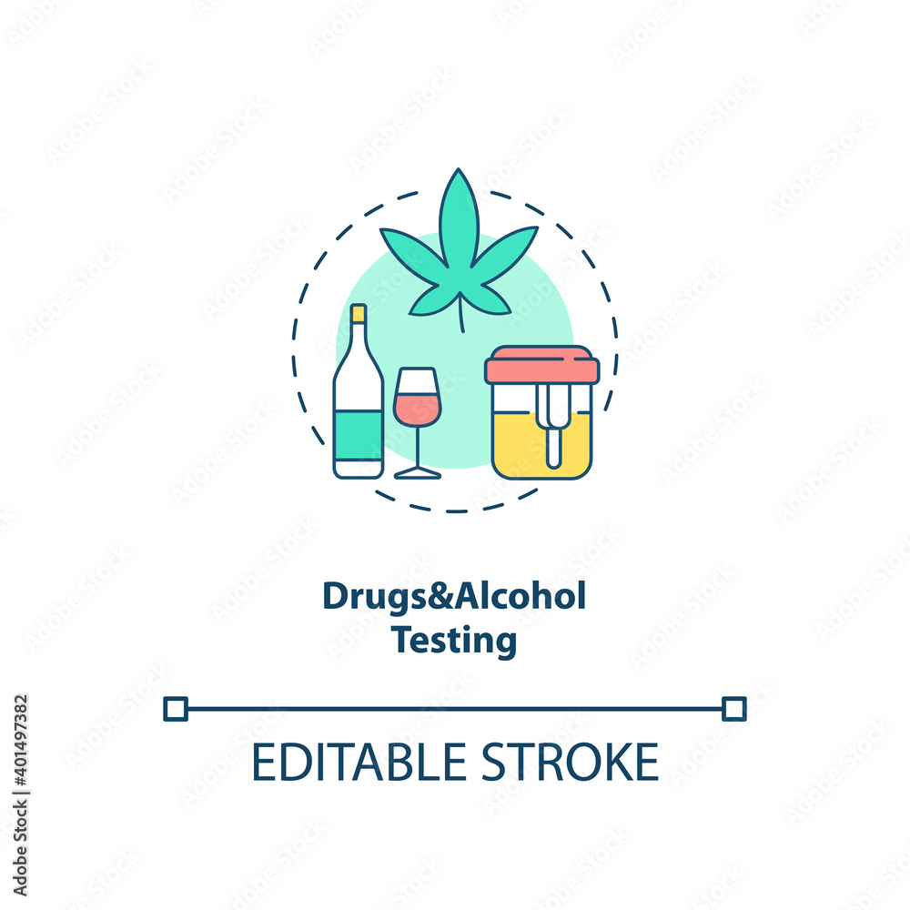 Drugs and alcohol testing concept icon