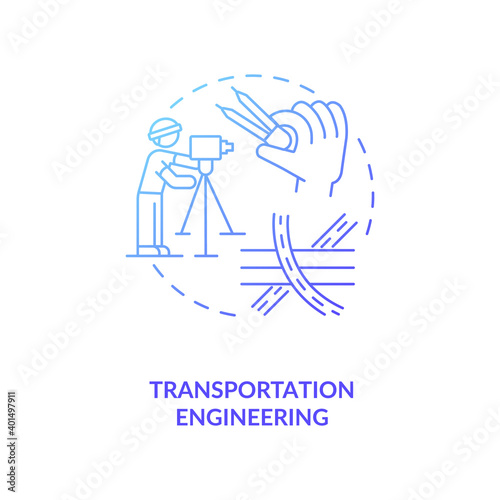 Transportation engineering dark blue gradient concept icon