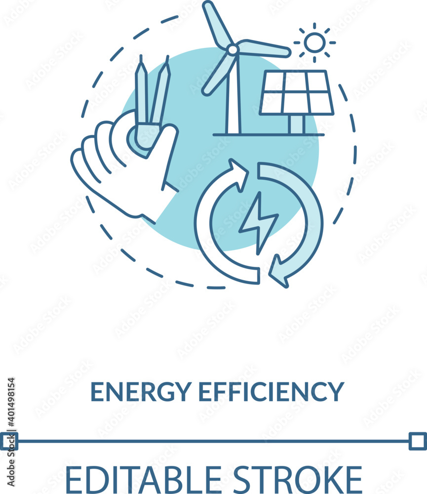 Energy efficiency turquoise concept icon Energy efficiency turquoise concept icon