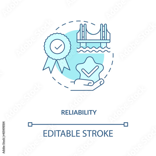 Reliability turquoise concept icon