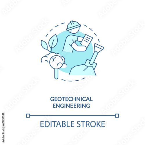 Geotechnical engineering turquoise concept icon