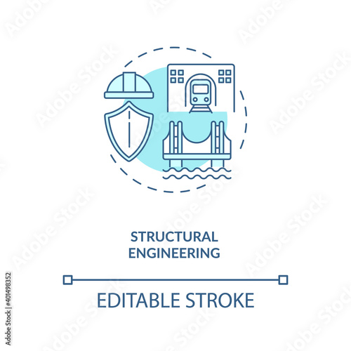 Structural engineering turquoise concept icon