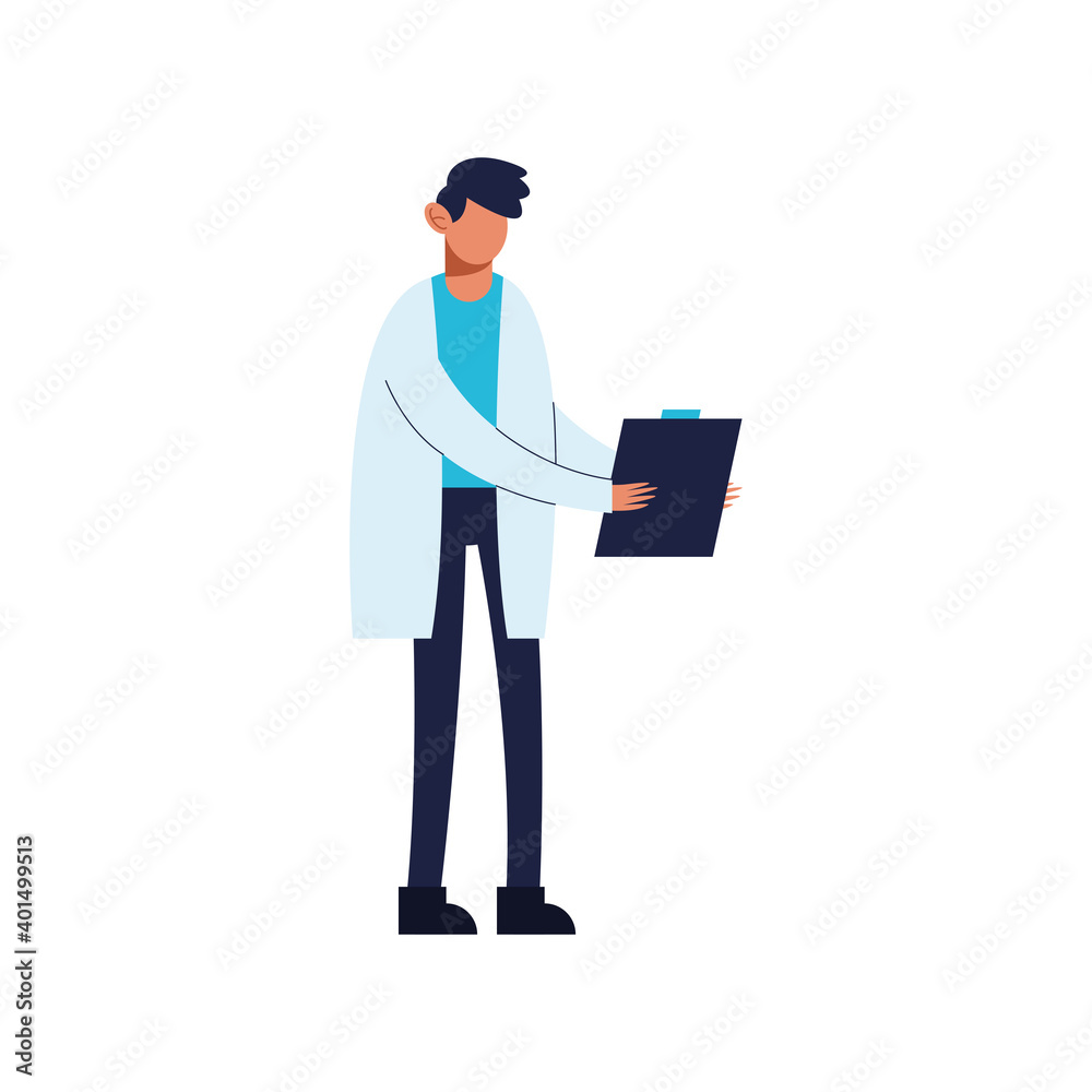 professional doctor worker with checklist character professional doctor worker with checklist character