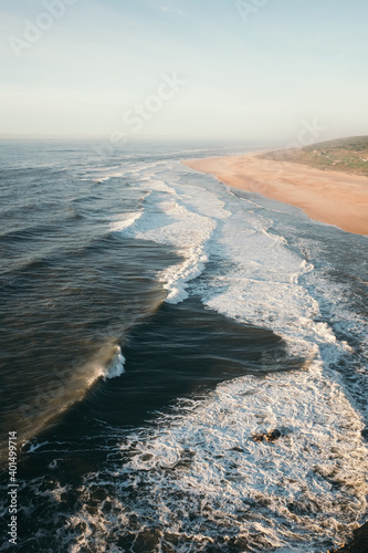 Norte beach (Praia do Norte) in Nazaré, Portugal. Famous for its big waves.