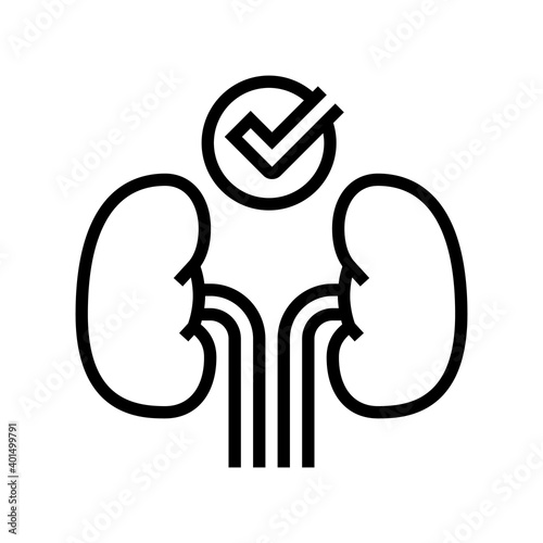 healthy kidneys line icon vector. healthy kidneys sign. isolated contour symbol black illustration