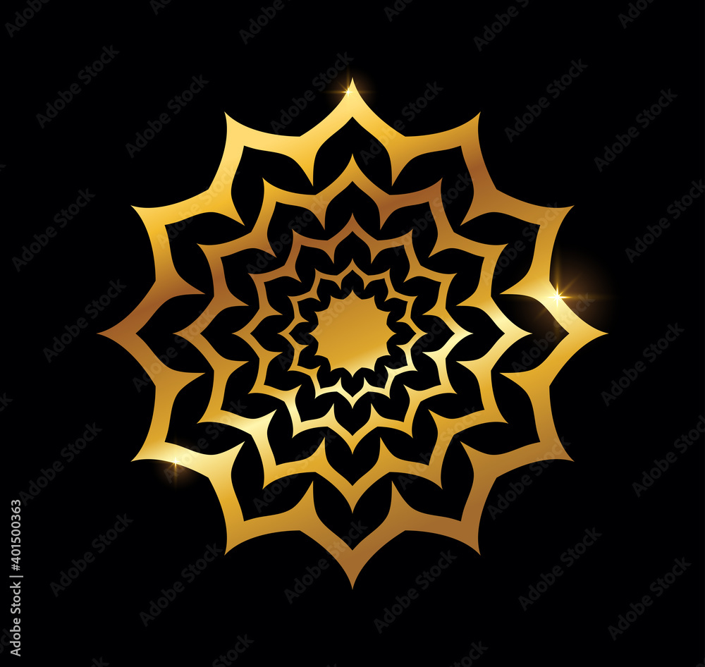 Golden Mandala Vector Sign