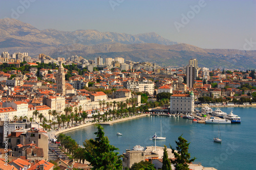 panorama of city Split, Croatia, from marijan