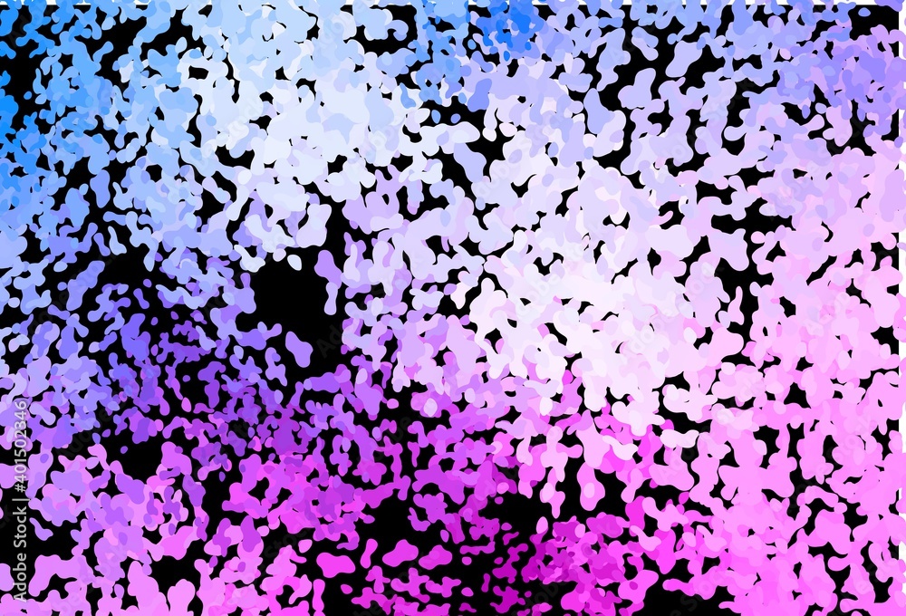 Dark Pink, Blue vector background with abstract forms.