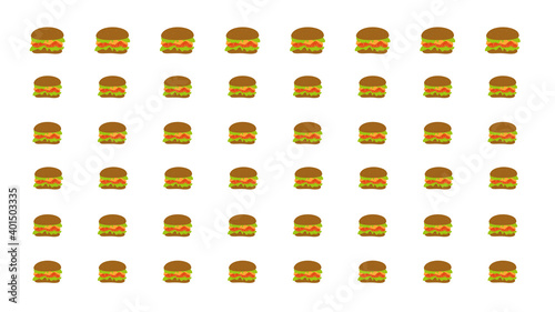 Appetizing burgers on white background  illustration.