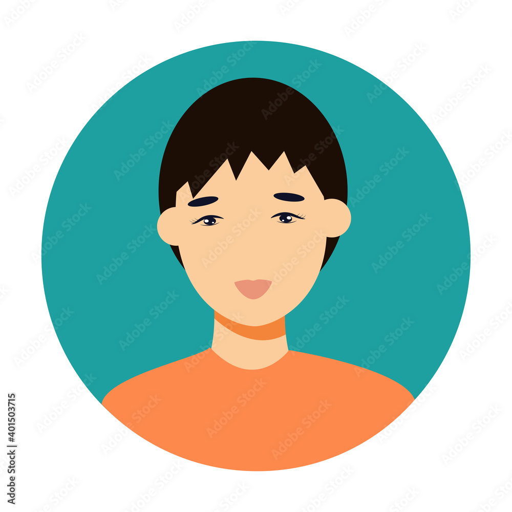 man avatar, portrait of a young indian man in flat style man avatar, portrait of a young indian man in flat style