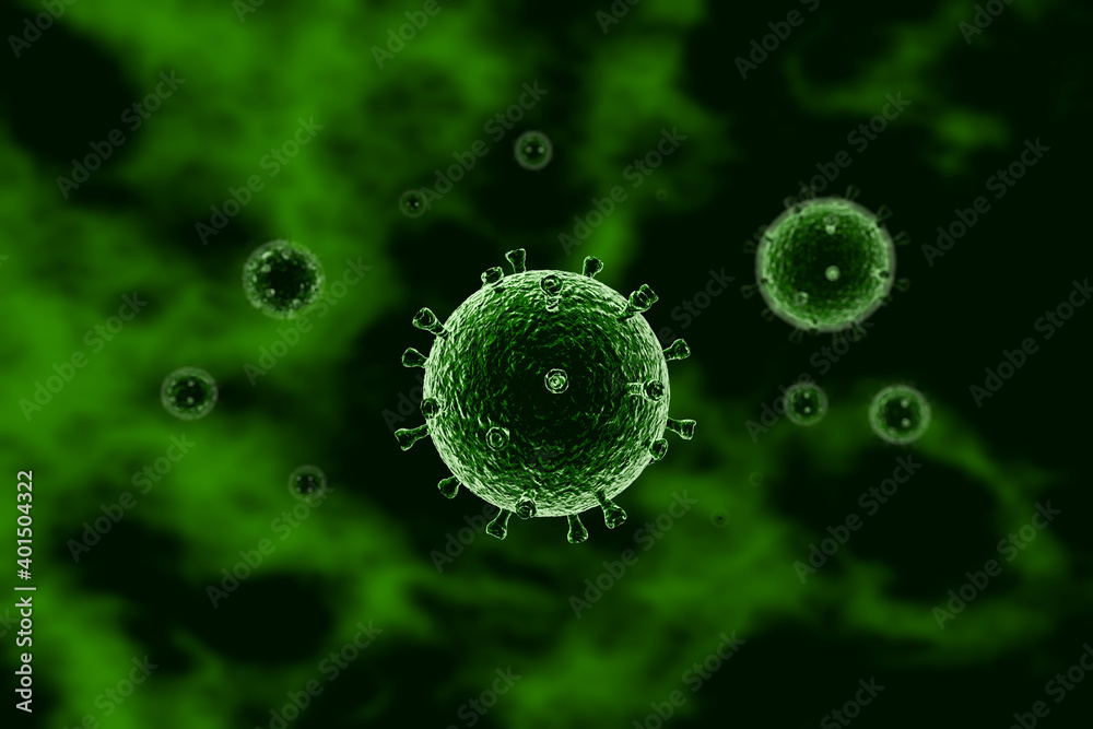 Coronavirus 3D flu background
