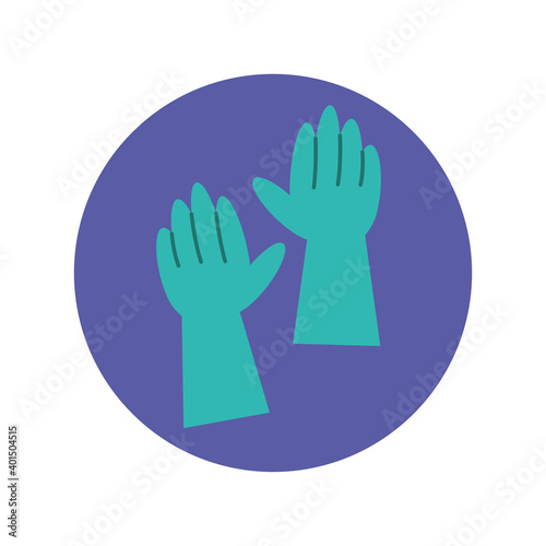 gloves rubber hands protection icon