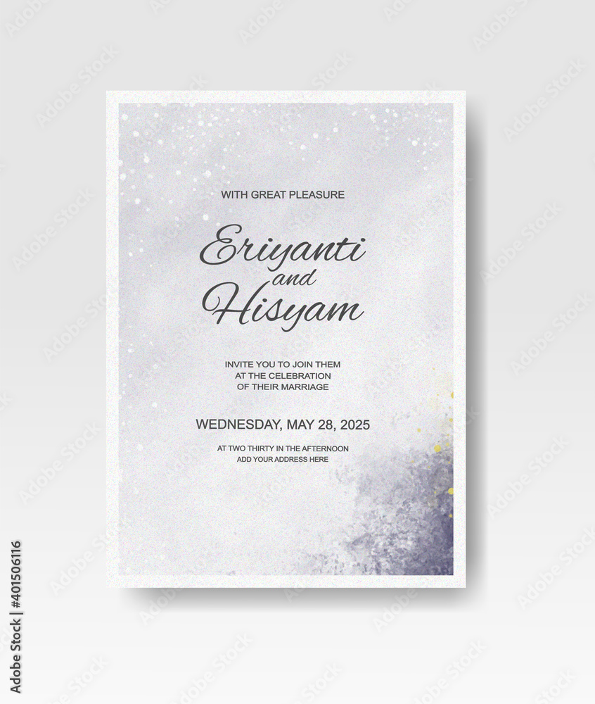 Wedding invitation with abstract splash watercolor Wedding invitation with abstract splash watercolor