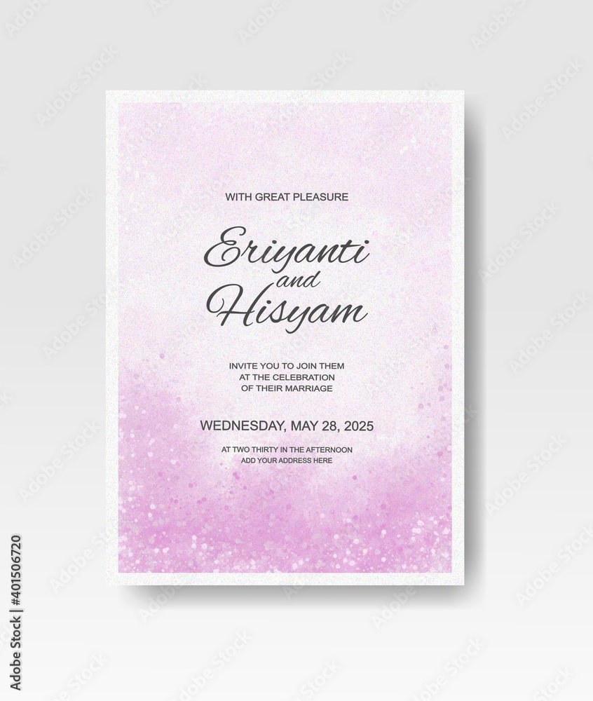 Wedding invitation with abstract splash watercolor Wedding invitation with abstract splash watercolor