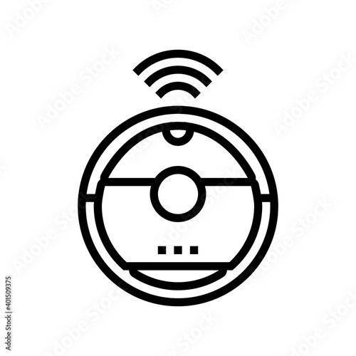 robotic vaccum cleaner line icon vector. robotic vaccum cleaner sign. isolated contour symbol black illustration