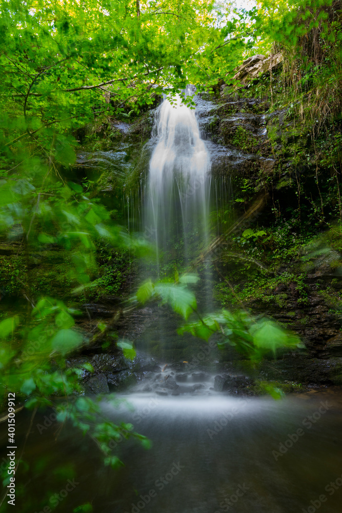 Lamiña waterfall, Lamiña, Saja Besaya Natural Park, Cantabria, Spain, Europe