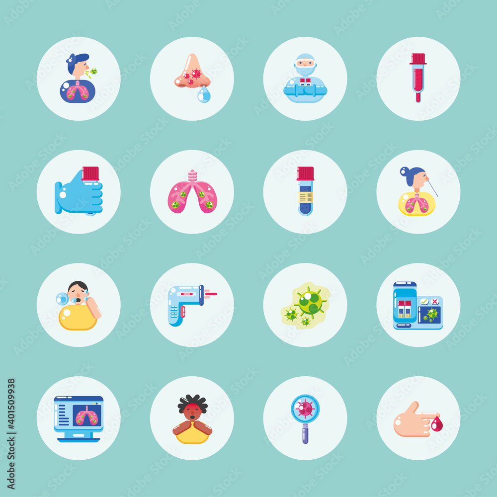 covid 19 virus test icons bundle vector design covid 19 virus test icons bundle vector design