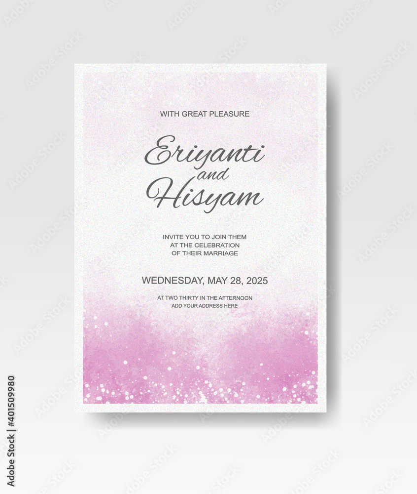 Wedding invitation with abstract splash watercolor Wedding invitation with abstract splash watercolor
