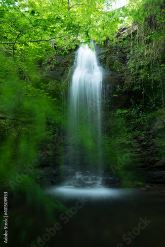 Lami  a waterfall  Lami  a  Saja Besaya Natural Park  Cantabria  Spain  Europe