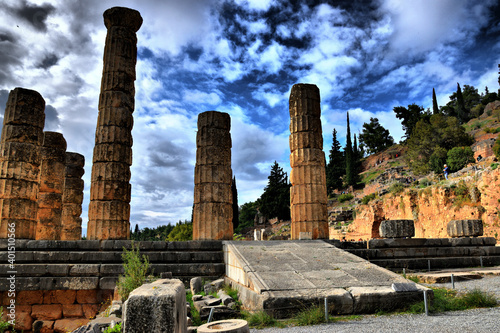 Vista de los principales monumentos de Grecia. Delfos (Delphi). Oráculo de Delfos (Delphi Oracle).