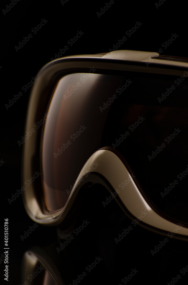 ski goggles on black background ski goggles on black background