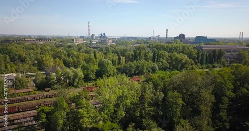 Nowa Huta plant, Kraków. Sunny day photo