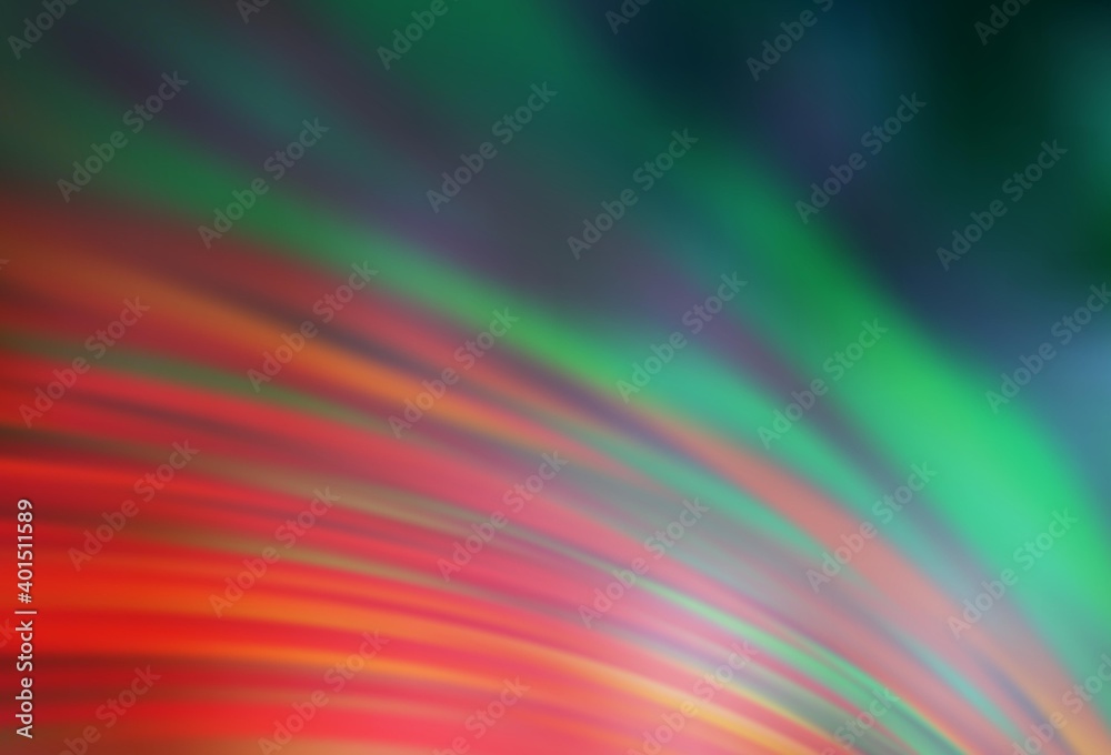 Obraz premium Light Green, Red vector blurred bright template.