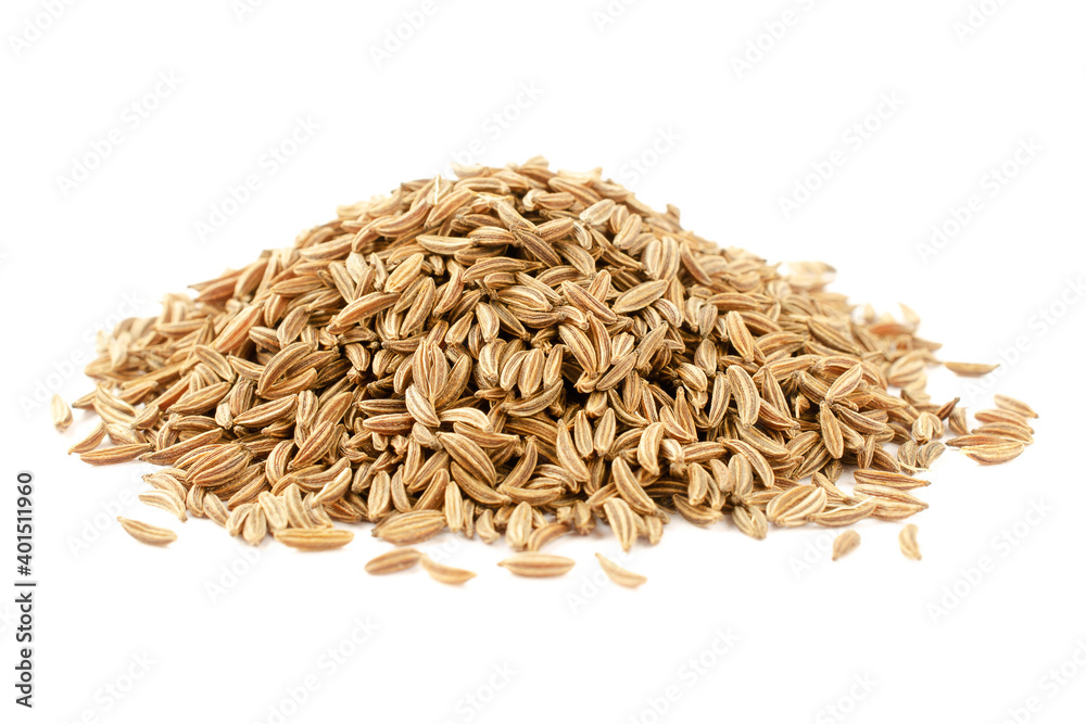 Pile dried of caraway seeds isolated on a white background. Cumin seeds pile isolated on white background. Pile of Carum seeds isolated on white background. Heap of small cumin seeds isolated. Pile dried of caraway seeds isolated on a white background. Cumin seeds pile isolated on white background. Pile of Carum seeds isolated on white background. Heap of small cumin seeds isolated.