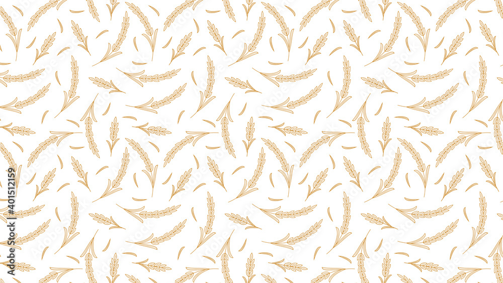 Wheat pattern wallpaper. Rice sign. Rice pattern wallpaper.