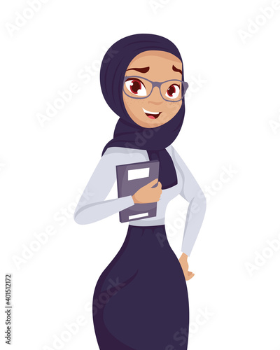 young muslim woman diversity character