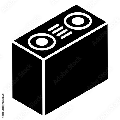 
Disc jockey playstation, glyph isometric icon of disc mixer 
