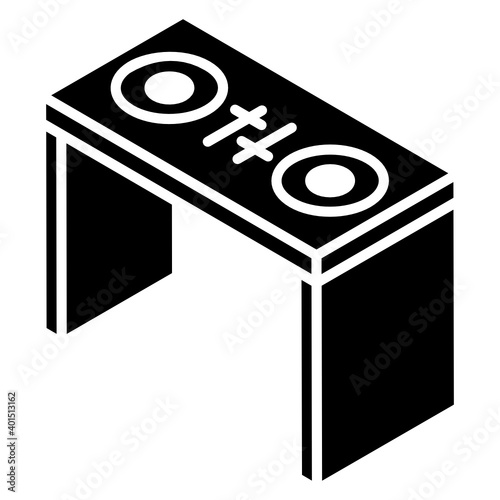 
Disc jockey playstation, glyph isometric icon disc mixer 
