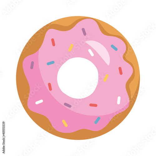 delicious sweet strawberry donut isolated icon