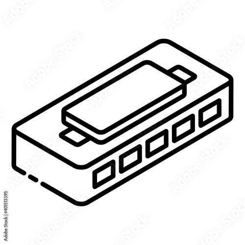 
Trendy vector style of music ram, audio storage hardware  
