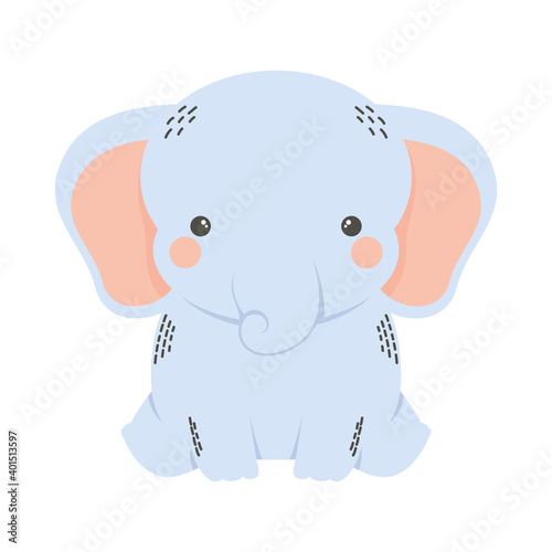 cute elephant animal comic character
