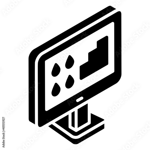 
Editable glyph isometric style of weather forecast icon
